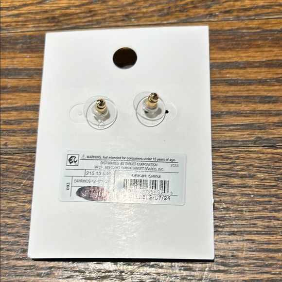 Gold and Brown Boot Earrings - Picture 2 of 4